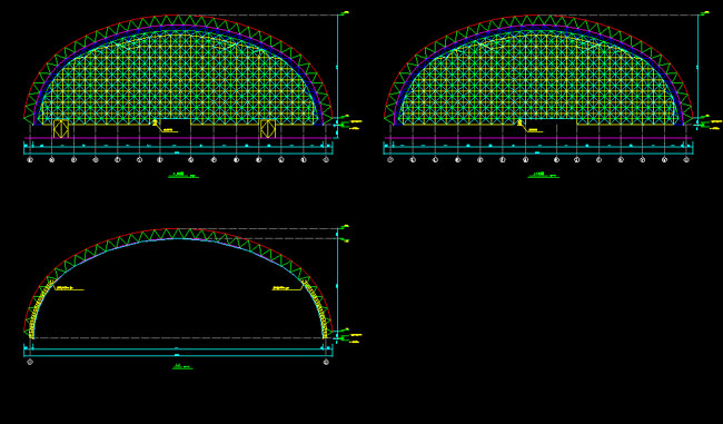 南昌跨度110米，拱高35_7米煤棚网架